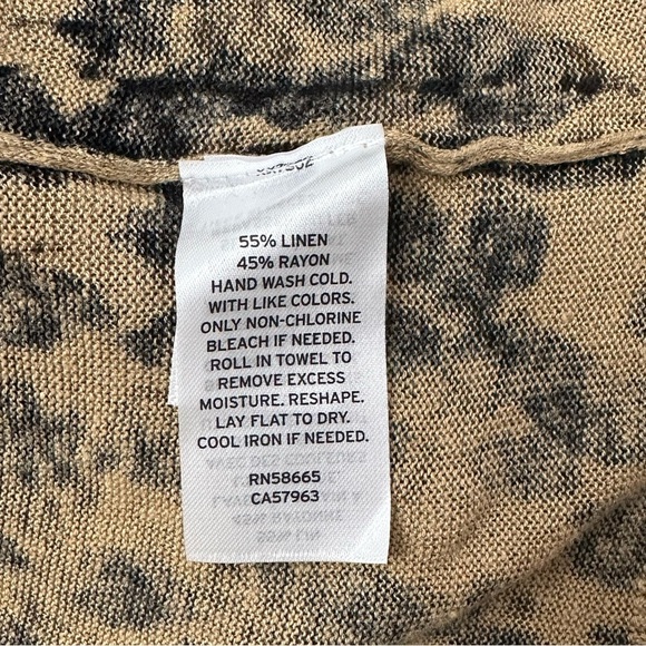 HALOGEN Leopard Print Linen Blend Long Line Cardigan SZ XS Long Sleeve NWT $69 - Picture 5 of 10